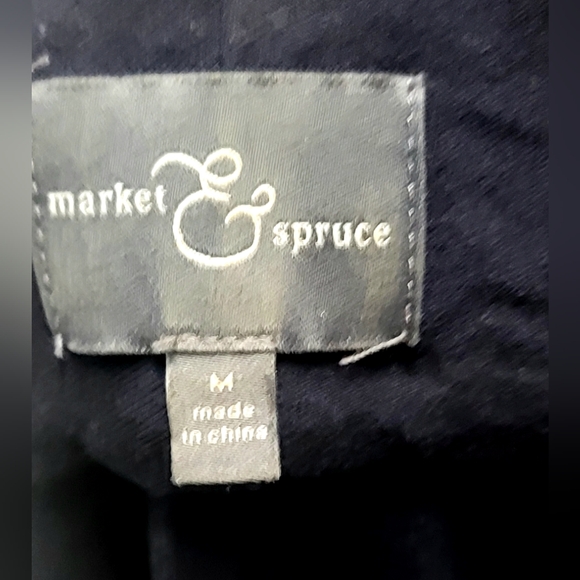 Market & Spruce | Alan French Terry Asymmetrical Zip Cardigan | Blue Size: M - Picture 3 of 6